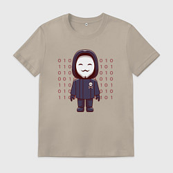 Футболка хлопковая мужская Anonymous gamer, цвет: миндальный