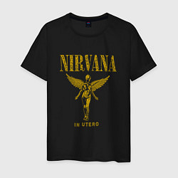 Футболка хлопковая мужская Nirvana retro, цвет: черный