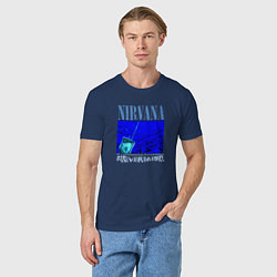 Футболка хлопковая мужская Nirvana nevermind rock, цвет: тёмно-синий — фото 2