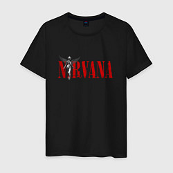 Футболка хлопковая мужская Nirvana in utero rock, цвет: черный