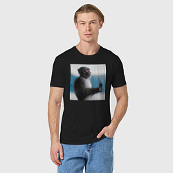 Футболка хлопковая мужская Важный звонок, цвет: черный — фото 2