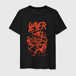 Футболка хлопковая мужская Slayer Demon Skull, цвет: черный