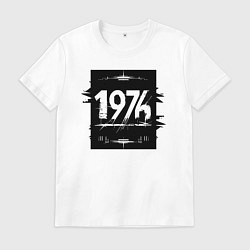 Футболка хлопковая мужская Черный квадрат 1976, цвет: белый