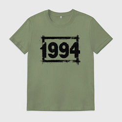 Футболка хлопковая мужская 1994 год в стиле ретро, цвет: авокадо