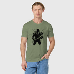 Футболка хлопковая мужская Сварщик с плазмой, цвет: авокадо — фото 2