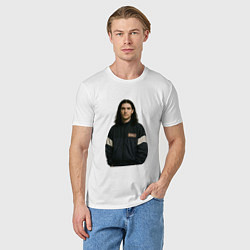 Футболка хлопковая мужская Bones спортивный стиль, цвет: белый — фото 2