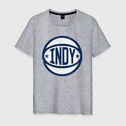 Футболка хлопковая мужская Indy Pacers ball, цвет: меланж