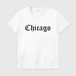 Футболка хлопковая мужская Chicago Illinois - USA, цвет: белый