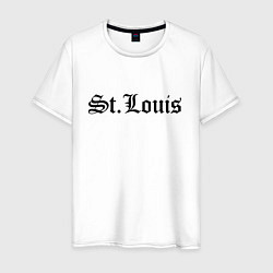Футболка хлопковая мужская St Louis Missouri - USA, цвет: белый