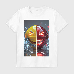 Футболка хлопковая мужская Смайлик твоего переменного настроения, цвет: белый