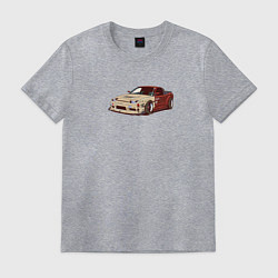 Футболка хлопковая мужская Японская машина арт, цвет: меланж