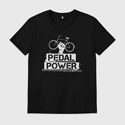 Футболка хлопковая мужская Педальная сила, цвет: черный