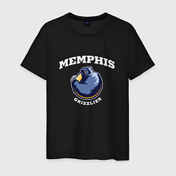 Футболка хлопковая мужская Grizzlies, цвет: черный