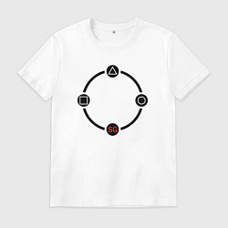 Футболка хлопковая мужская Squid game circle, цвет: белый
