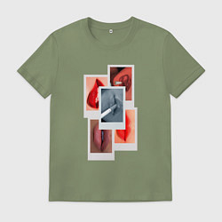 Футболка хлопковая мужская Твои губы, цвет: авокадо