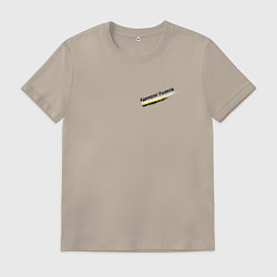 Футболка хлопковая мужская Бури обратятся к славе России Ушаков орнамент с ор, цвет: миндальный