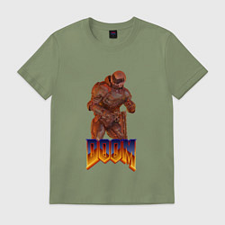 Футболка хлопковая мужская Doom солдат, цвет: авокадо