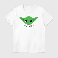 Футболка хлопковая мужская Ребёнок Йода, цвет: белый
