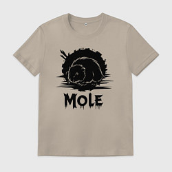 Футболка хлопковая мужская Крот в круге, цвет: миндальный