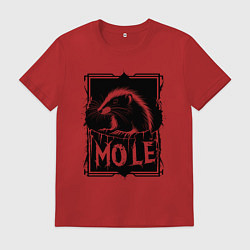 Футболка хлопковая мужская Крот в рамке, цвет: красный