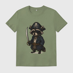 Мужская футболка Енот пират