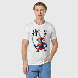 Футболка хлопковая мужская Bender bending robot with katana - samurai, цвет: белый — фото 2