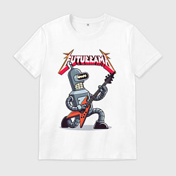 Мужская футболка Bender bending robot from rock group Futurama