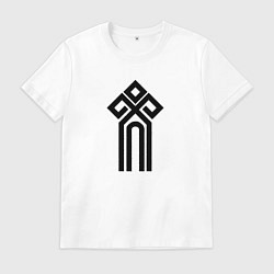 Футболка хлопковая мужская Чур - символ, цвет: белый
