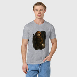 Футболка хлопковая мужская Кенни в стиле ужасов, цвет: меланж — фото 2