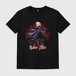 Футболка хлопковая мужская Сейбер Альтер Fate, цвет: черный