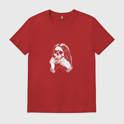 Футболка хлопковая мужская Оззи Осборн скелет, цвет: красный