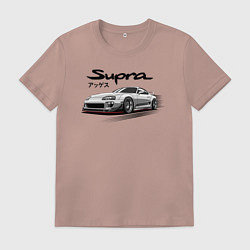 Футболка хлопковая мужская Toyota Supra A80, цвет: пыльно-розовый