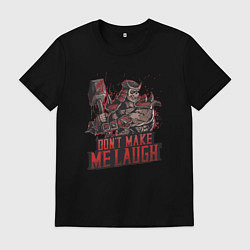 Футболка хлопковая мужская Шао Кан не заставляй меня смеяться, цвет: черный