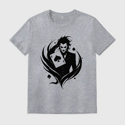 Футболка хлопковая мужская Аниме джокер и туз пик, цвет: меланж