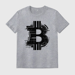 Футболка хлопковая мужская Urban биткоин, цвет: меланж