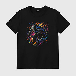 Футболка хлопковая мужская Color panther, цвет: черный