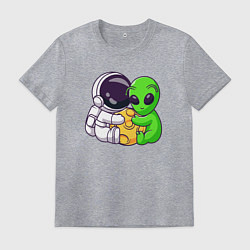 Футболка хлопковая мужская Наша луна, цвет: меланж