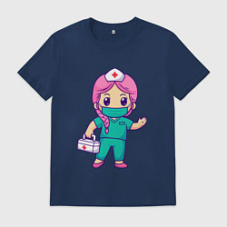 Футболка хлопковая мужская Милая медсестричка, цвет: тёмно-синий