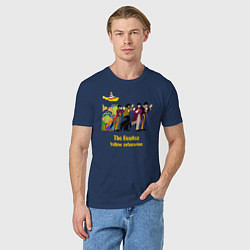 Футболка хлопковая мужская The Beatles flowers, цвет: тёмно-синий — фото 2