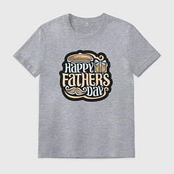 Футболка хлопковая мужская Счастливого дня отца, цвет: меланж