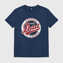 Футболка хлопковая мужская Стопроцентный папа, цвет: тёмно-синий