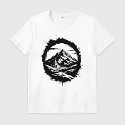 Мужская футболка Гора и храм в круге