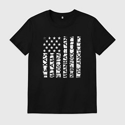 Футболка хлопковая мужская USA style, цвет: черный
