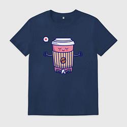 Футболка хлопковая мужская Coffee relax, цвет: тёмно-синий