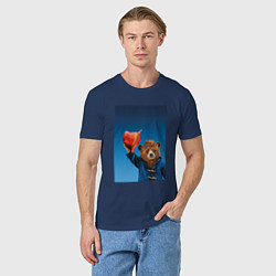 Футболка хлопковая мужская Паддингтон, цвет: тёмно-синий — фото 2