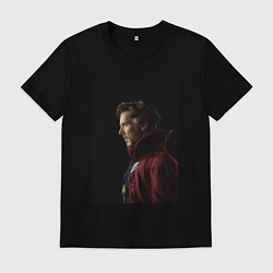 Футболка хлопковая мужская Стрэндж, цвет: черный