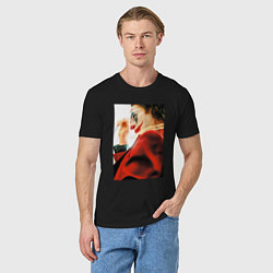 Футболка хлопковая мужская Джокер - Хоакин Феникс, цвет: черный — фото 2