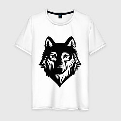 Футболка хлопковая мужская Призрачный волк, цвет: белый