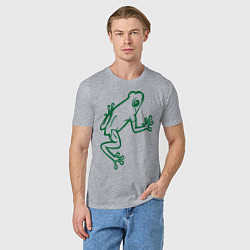 Футболка хлопковая мужская Лягушка, цвет: меланж — фото 2
