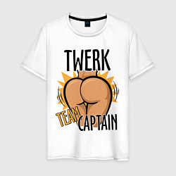 Футболка хлопковая мужская Twerk Team Captain, цвет: белый